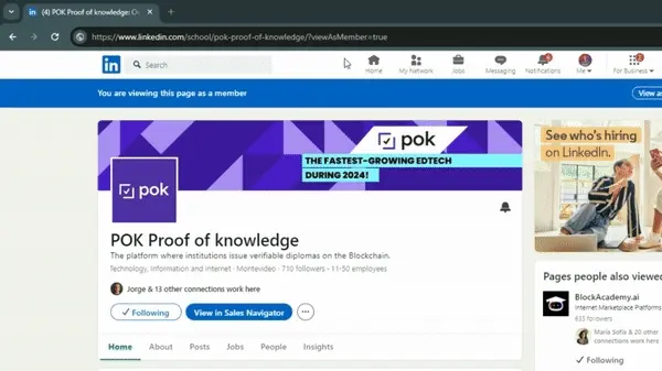 Cómo pegar la URL de la página educativa en el campo Enlace a perfil de usuario en POK